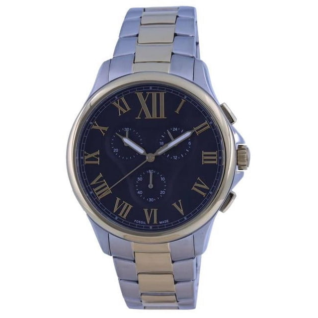 Fossil FS5636 Monty Chronograph Two Tone Stainless Steel Quartz Men Watch, Blue