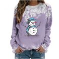 thumbnail image 1 of Pulls- Pull-Over Femmes Drop Épaule Cou Manches Longues Sweat-Shirts à Fleurs Décontractés Tops pour Automne/printemps/hiver Rouge L, 1 of 7