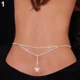 thumbnail image 3 of HEVIRGO Women Rhinestone Butterfly Dance Body Belly Waist Chain Fashion Jewelry,3, 3 of 7
