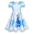 thumbnail image 1 of Robe Fille Bleue Neige Reine Château de Neige Fête Princesse 4 Ans, 1 of 6