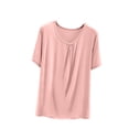 thumbnail image 2 of Weiqiqre T-Shirt à Col Rond pour Femme à Manches Courtes Ajusté T-Shirt Mince Uni Haut de Pyjama Pyjama à Manches Courtes, 2 of 7