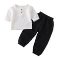 thumbnail image 1 of Birdeem Chemises pour Filles Mode Filles et Garçons Hauts Décontractés à Manches Longues Col Rond Col Bouton Ensembles de Pantalons Longs Unis, 1 of 12