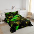 thumbnail image 3 of Erosebridal Modern Abstract Bedding King Comforter Set, Yellow Green Down Comforter, Geometric Honeycomb Decor, Lightweight, 3 of 8