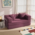 thumbnail image 1 of YINIX 62.9"  Sofa Couch with Two Pillows,  Comfy Modular Convertable Sofa Bed for Living Room and Small Spaces, Red, 1 of 9
