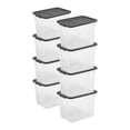 thumbnail image 1 of Sterilite 108 Quart Clear Stacker Storage Container w/ Latching Lid, 8 Pack, 1 of 8