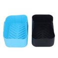 thumbnail image 2 of Lot de 2 accessoires de friteuse de cuisine en silicone anti-adhésif réutilisable panier de rechange pour Ninja DZ201 Foodi 8QT Bleu et noir, 2 of 14