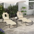 thumbnail image 2 of Outsunny 2PCS Adjustable Outdoor Lounge Chair, Garden Folding Chaise Lounge, 2 of 10