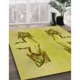 thumbnail image 3 of Ahgly Company Tapis d'Intérieur Lavable en Machine Carré Transitionnel Jaune Banane, 7 Pieds Carré, 3 of 7