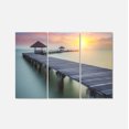 thumbnail image 2 of Wooden Sea Bridge and Sunset - Seashore Photo Canvas Print, 2 of 3