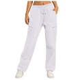thumbnail image 2 of Chandail à Capuchon de Sport d'Extérieur Confortable pour Femmes, Pantalon à Cordon, Design avec Poche, Coupe Décontractée, Matériau Respirant, pour la Randonnée/le Cyclisme, Séchage Rapide, Léger, Polyvalent, Tenue Active/100 % Polyester, Blanc, 2 of 9