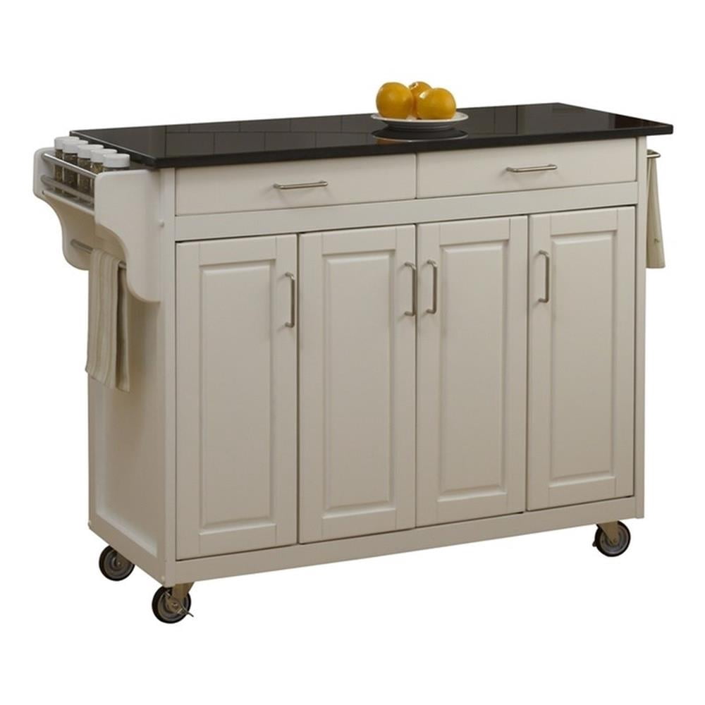 Homestyles Create-a-Cart Chariot de Cuisine Roulant en Bois, Blanc Cassé