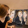 thumbnail image 2 of Ideal Gift for Women: Natural & Flawless Makeup Lighted Makeup Mirror with 22 Upgraded LED Lights, Slim Tri-Fold Design, Touch Control Dimmable Brightness, Magnifying Trifold Vanity Mirror, 2 of 5