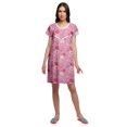 thumbnail image 3 of Moomaya Chemise de Nuit à Manches Courtes Imprimée pour Femmes, Col Rond, en Coton, Vêtement de Nuit, 3 of 5