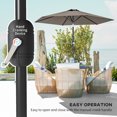 thumbnail image 4 of Outsunny Patio Sun Umbrella, Outdoor Parasol with 6 Ribs, Dark Grey, 4 of 10