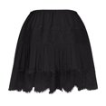 thumbnail image 4 of Miqool Womens Lace Mini Skirt Low Rise Pleated Ruffle Half Slip Skirt Layered Flowy Short Skirt Streetwear, 4 of 7