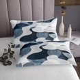 thumbnail image 3 of Erosebridal Blue Geometry Coverlet Set King, Minimalst Abstract Bedding Set, Modern Fashion Bed Set, Microfiber Bedroom Decor, 3pcs, 3 of 5