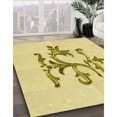 thumbnail image 3 of Ahgly Company Tapis d'Intérieur Lavable en Machine Carré Transitionnel Jaune Soleil, 5 Pieds Carré, 3 of 7