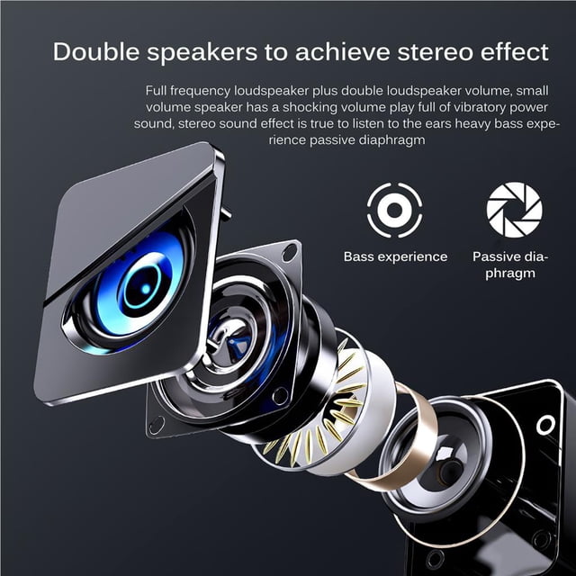 2pcs portable Loudspeaker Kit USB Stereo Speaker Versatile PC For PC Smartphones Laptops