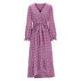 thumbnail image 4 of Gspmoly Robes pour Femmes Grande Taille, Robe Bohème Décontractée pour Femmes à la Mode, Robe à Col en V à Manches Longues, Longue Robe, Robes Formelles pour Femmes Offres, 4 of 6