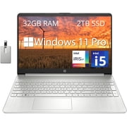 HP 15.6" FHD Business Laptop, Intel Core i5-1135G7, 32GB DDR4 RAM, 2TB PCIe SSD, Intel Iris Xe Graphics, Numpad, Webcam, Wi-Fi 5, Bluetooth, Silver, Win 11 Pro, 32GB Hotface USB Card