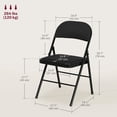 thumbnail image 3 of HOMCOM Chaises Pliantes en Métal avec Coussin en Lin Chaises Pliables Noir, 3 of 9