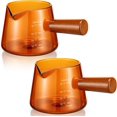 thumbnail image 1 of 2 Pcs Espresso Cups, 4 oz Espresso Shot Glasses with V-shaped Spouts and Handle, Small Cute Glass Measuring Cup, Milk Frothing Pitcher for Coffee Bar Accessories(Amber), 1 of 7