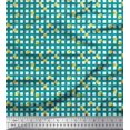 thumbnail image 1 of Soimoi Green polyester Crepe Fabric Leaves & Floral Geometric Print Fabric by Yard 52 Inch Wide, 1 of 5