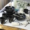 thumbnail image 1 of Euro ceramica Euro Essential collection 16 Piece Dinnerware Set, Service for 4, Solid Semi-Matte Black, 1 of 4