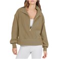 thumbnail image 1 of MeetoTime Half Zip Sweatshirt for Women Fall Casual Drop Shoulder Long Sleeve Pullover Tops, 1 of 5
