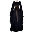 thumbnail image 1 of LOVZFMLL Costume Renaissance pour Femme Médiéval en Velours Taille Ajustée Longues Robes Manches Évasées Fluide Élégante Robe Maxi Halloween Cosplay, 1 of 4