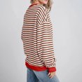 thumbnail image 3 of MeetoTime Womens Oversized Striped Color Block Sweatshirt Long Sleeve Crew Neck Casual Loose Pullover Tops S-5XL, 3 of 6