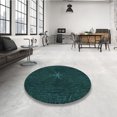 thumbnail image 4 of Ahgly Company Tapis d'Intérieur Lavable à la Machine, Carré, Transitionnel, Vert Sarcelle, Tapis de Zone, 8 Pieds Carré, 4 of 7