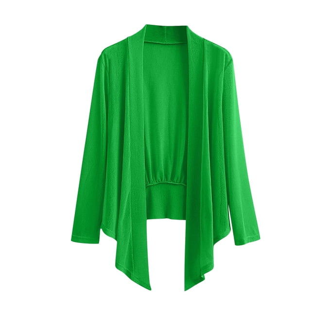 vdgthytj Womens Cardigan Lightweight Long Sleeve Open Front Mesh Tops Plus Size Casual Solid Color Cardigan