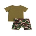 thumbnail image 2 of KuriozudKids Blouse à Manches Courtes Col Rond Imprimé Lettre Camouflage Shorts, 2 of 5