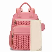 Diaper Bag Backpack for Moms & Dads Large Capacity Baby Travel Bag with Changing Pad, Stroller Straps, Insulated Bottle Pockets Unisex Nylon Diaper Organizer