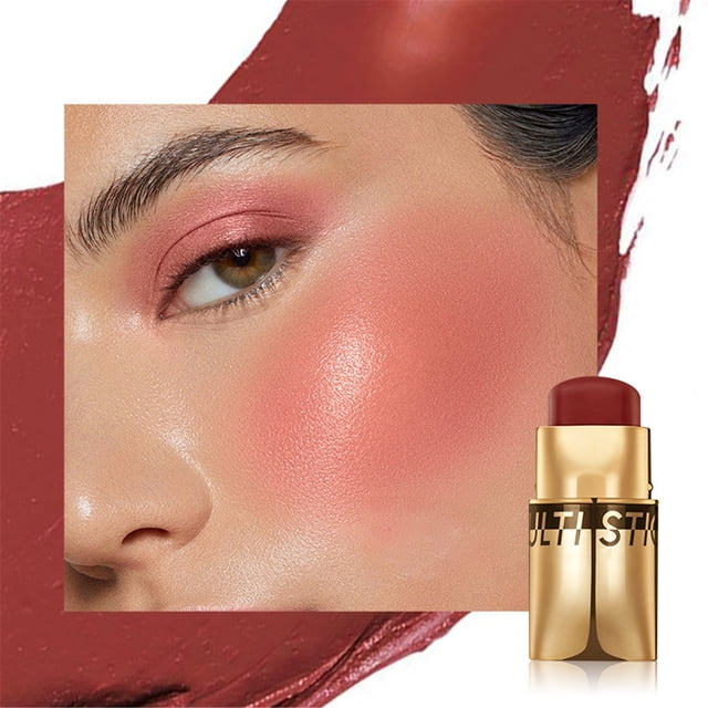 Beauty Blush Stick Pearlescent Eyeshadow Stick Rouge Lip And Cheek Lipstick, Blush for Women
