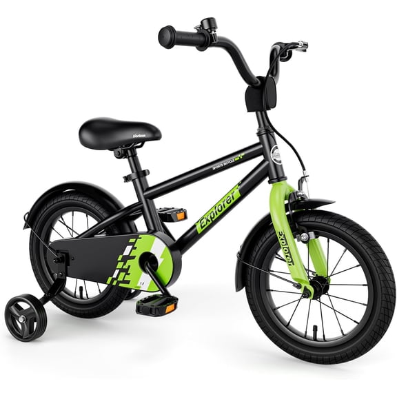 OLAKIDS Kids Bike, 12 14 16 18 Inch Toddlers Bike with Training Wheels Adjustable Seat and Handlebar, Handbrake and Coaster Brake, Children's Bicycle for Girls Boys