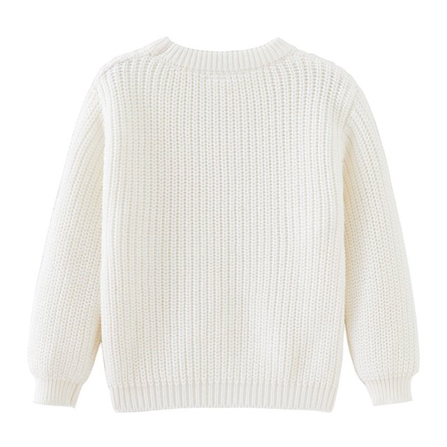RXIRUCGD Chandail à Col Rond Chaud à Manches Longues pour Filles Bébés Enfants (Blanc, Taille: 2 Ans)