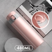 EGNMCR Cups Portable And Fashionable Stainless Steel Water Cup For Men And Women With Handle Bounce Cover Insulation Cup Water bottle