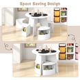 thumbnail image 4 of OLAKIDS Toddler Table and Chair Set with 4 Storage Stools, Wooden Flower Shaped Nesting Table with Blackboard Drawers, Children Multi-Activity Table for Art Crafts Draw Read Boys Girls 3+, 4 of 9