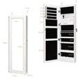 thumbnail image 3 of Gymax Armoire à Bijoux Murale et de Porte Verrouillable avec Lumières DEL, Blanc, 3 of 10