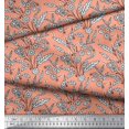 thumbnail image 3 of Soimoi Modal Satin Fabric Leaves & Floral Block Print Fabric by Yard 42 Inch Wide, 3 of 3