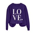 thumbnail image 3 of Penkiiy Chandails de la Saint-Valentin pour Femmes avec Cœur Rouge Graphique Chandail à Manches Longues Col Rond Chandail de la Saint-Valentin TP Violet, 3 of 4