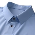 thumbnail image 3 of Birdeem Shirts for Men Mens Short Sleeved Solid Color Button Ice Silk Formal Dress Short Sleeved, 3 of 10