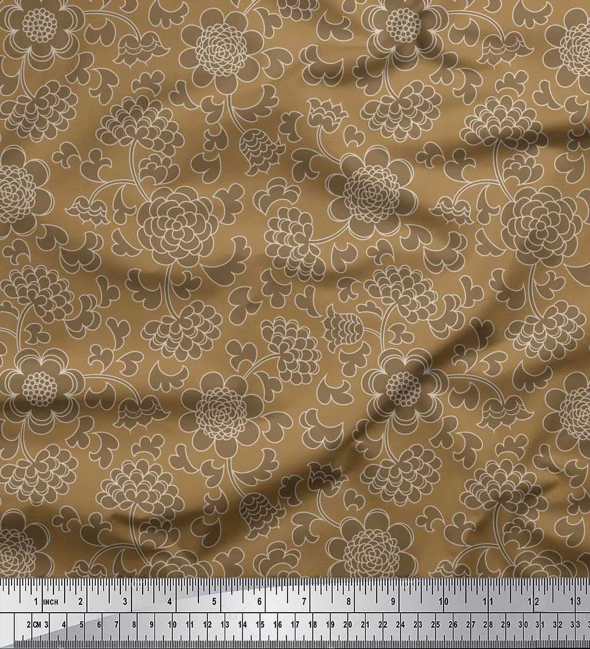 Soimoi Velvet Fabric Flower Artistic Decor Fabric Printed Yard 58 Inch Wide