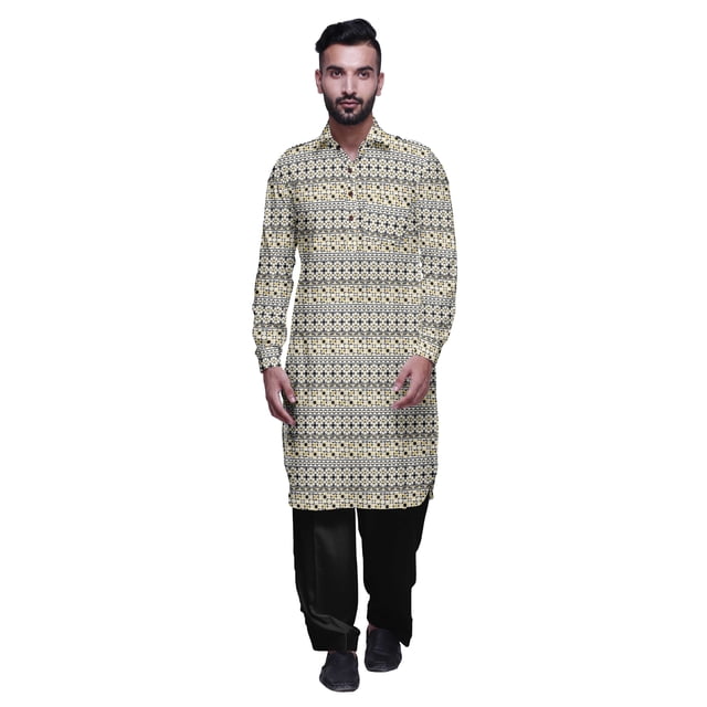 Atasi Classic Collar PathaniKurta Pajama For Boys Rayon Front Pocket Shirt