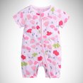 thumbnail image 2 of MIASHUI Toddler Summer Clothes Unisex Baby Boy Girl Rompers Short Sleeve Two Way Zipper Jumpsuits,Pink,18-24 Months, 2 of 3