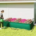thumbnail image 3 of Outsunny Galvanized Raised Garden Bed, 8' x 4' x 2' Planter Box, Green, 3 of 10
