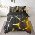 thumbnail image 2 of Erosebridal Abstract Ombre Bedding Sets Queen Size, Futuristic Striped Comforter Sets with Sheets, Geometry Honeycomb Decor, Reversible, 2 of 5
