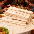 thumbnail image 2 of 100% Compostable Wooden Cutlery Set, 5.5 Inch Spoons Forks Bulk Eco-Friendly Utensils for Parties Picnic, Biodegradable Wood Silverware for Outdoor Events, Splinter-Free, 100 pcs wooden cutlery, 2 of 9